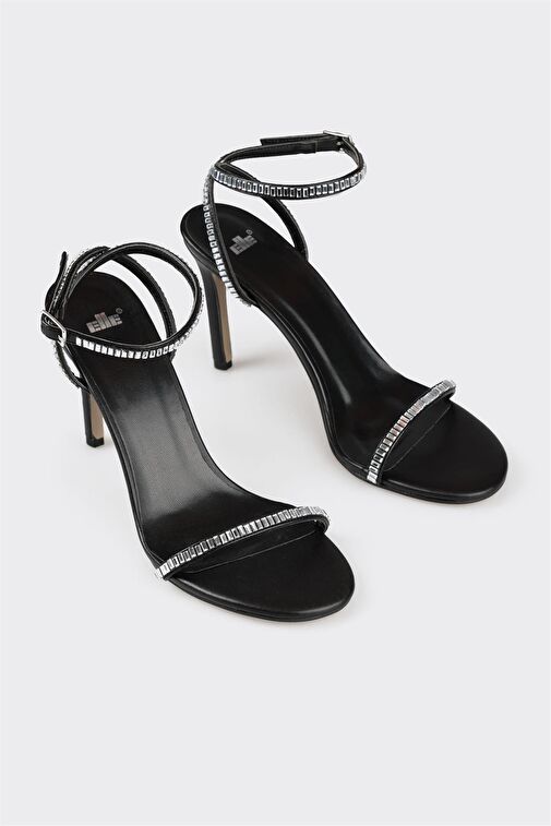 Siyah Kadın Topuklu Sandalet - Görsel 3