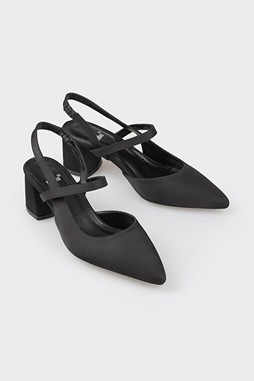 Elle Siyah Kadın Topuklu Ayakkabı AMALJA - Görsel 4