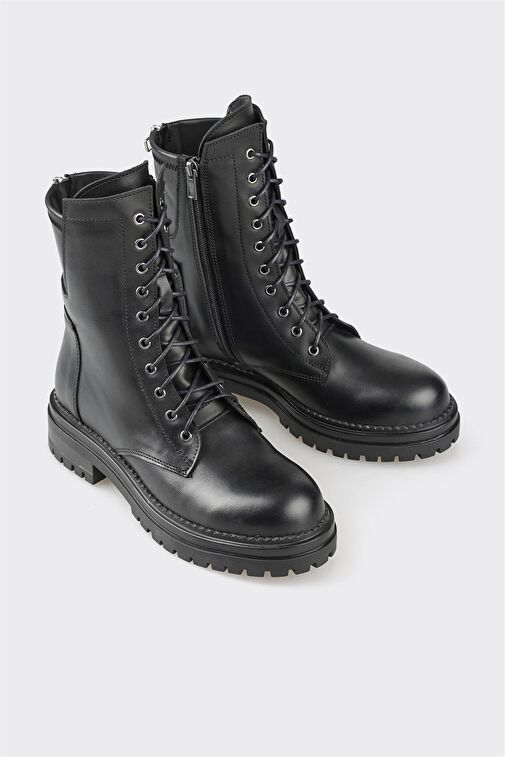 Siyah Deri Kadın Günlük Bot - Görsel 5