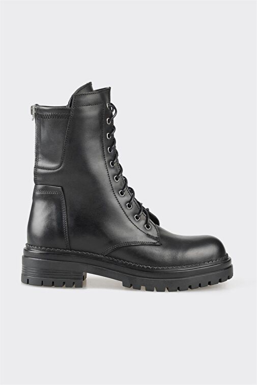 Siyah Deri Kadın Günlük Bot - Görsel 2