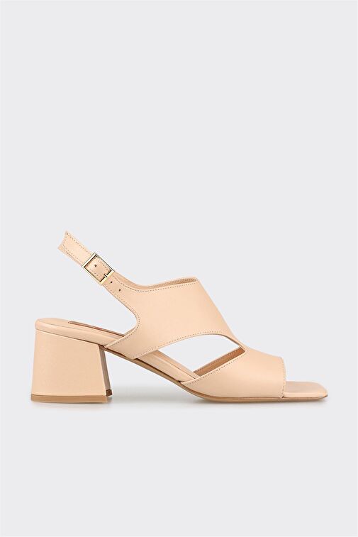 Bej Deri Kadın Sandalet - Görsel 2