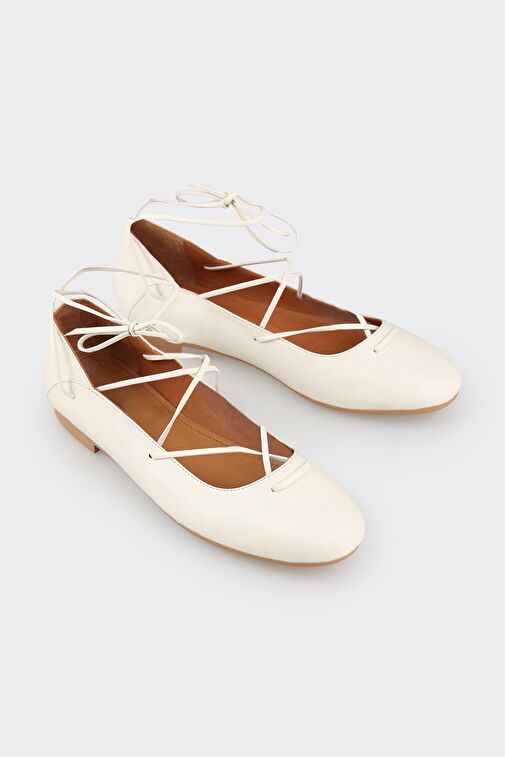 Elle Elle Ekru Kadın Deri Babet OPENA | Boyner Ekru - 3. görsel