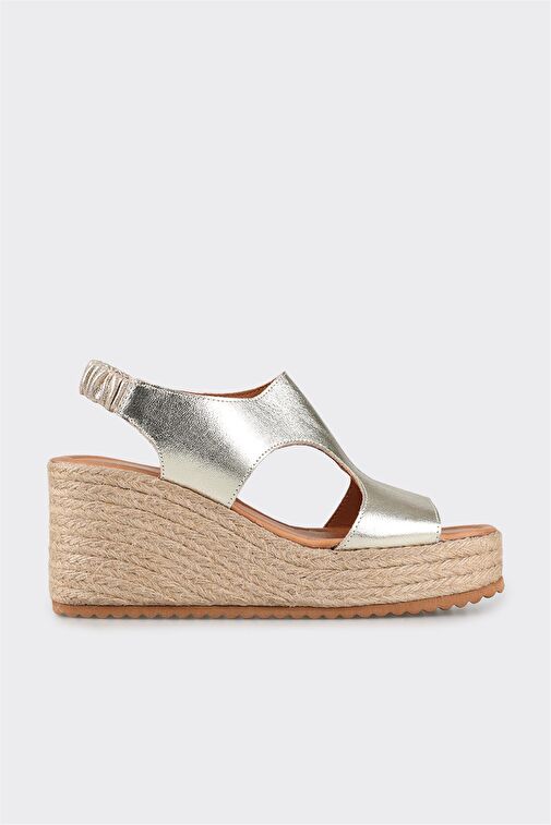 Gold Deri Kadın Espadril - Görsel 2