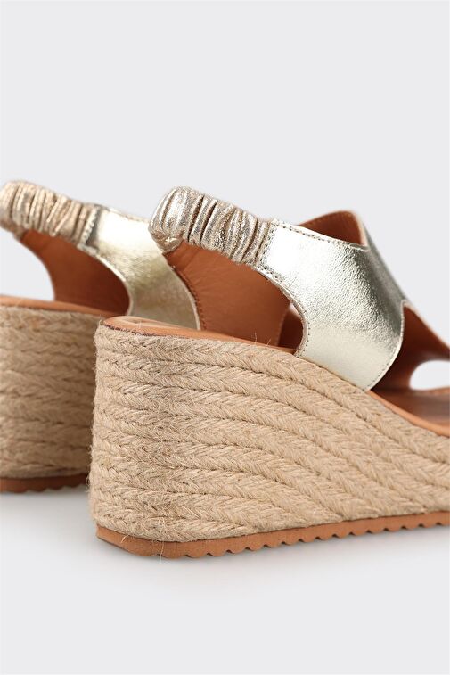 Gold Deri Kadın Espadril - Görsel 5