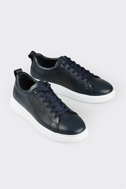 Lacivert Deri Erkek Spor Ayakkabı - Görsel 3