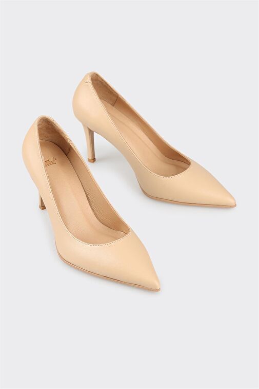 Naturel Deri Kadın Stiletto - Görsel 3