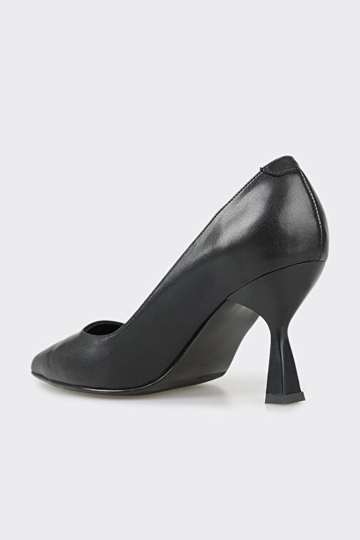 Siyah Deri Kadın Stiletto - Görsel 4