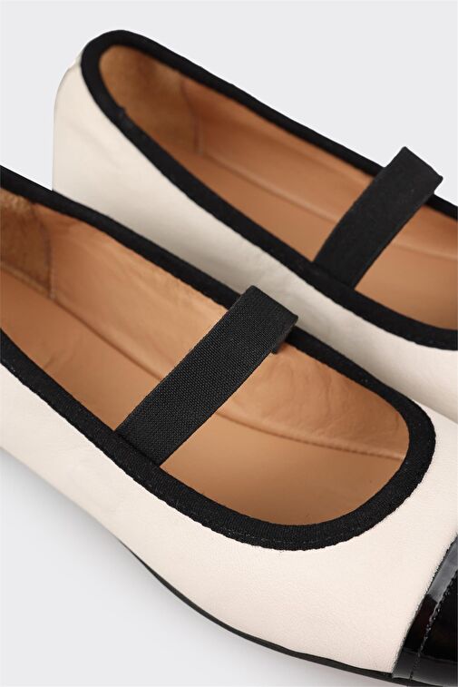 Ekru Deri Kadın Babet - Görsel 6