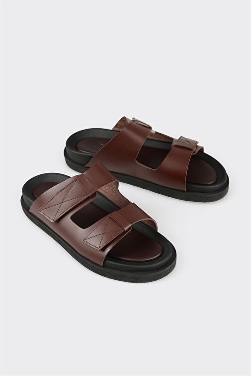 Siyah Deri Erkek Terlik - Görsel 3