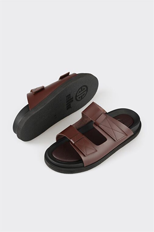 Siyah Deri Erkek Terlik - Görsel 4