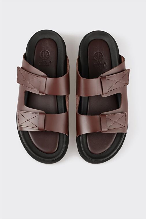 Siyah Deri Erkek Terlik - Görsel 5