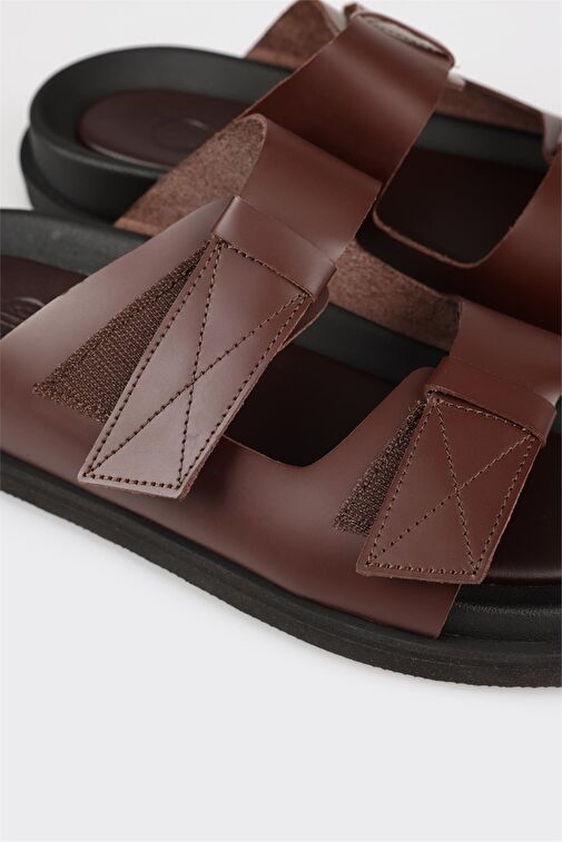 Siyah Deri Erkek Terlik - Görsel 6