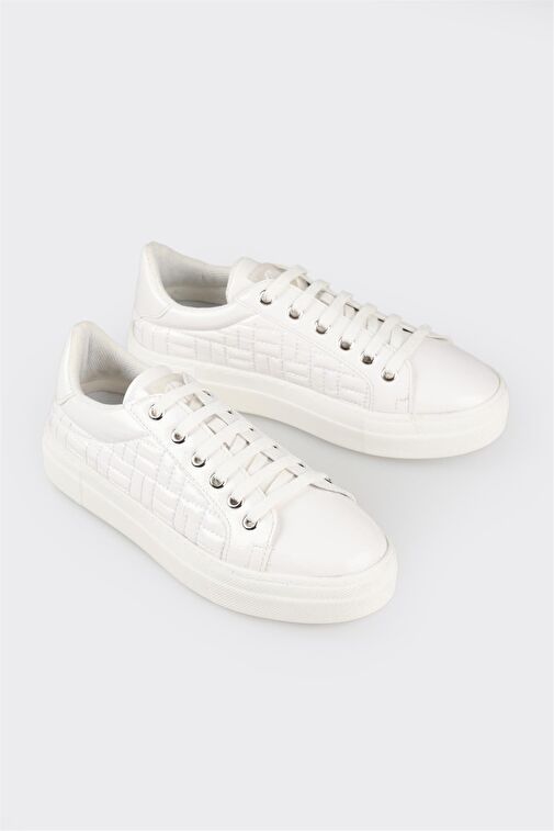 Beyaz Kadın Spor Ayakkabı - Görsel 3