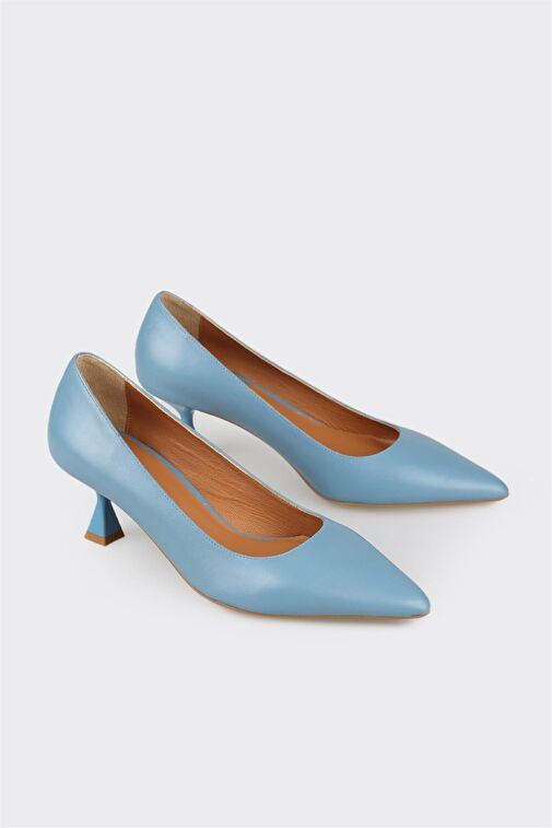 Mavi Deri Kadın Stiletto - Görsel 3