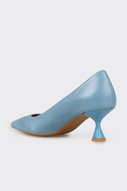 Mavi Deri Kadın Stiletto - Görsel 4