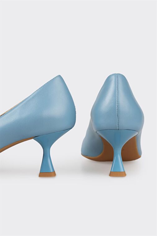 Mavi Deri Kadın Stiletto - Görsel 5