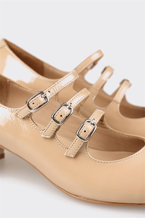 Naturel Deri Kadın Topuklu Ayakkabı - Görsel 5