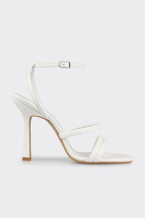 Beyaz Kadın Topuklu Sandalet - Görsel 2