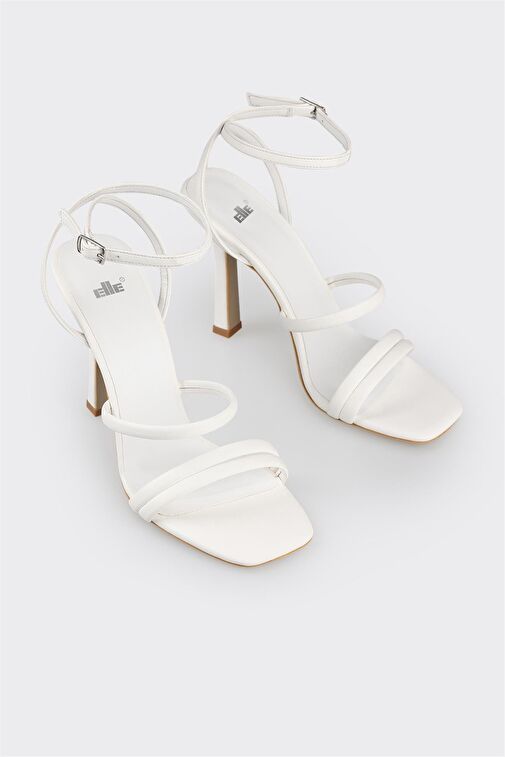 Beyaz Kadın Topuklu Sandalet - Görsel 3