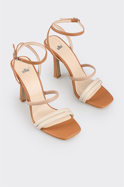 Bej Kadın Topuklu Sandalet - Görsel 3