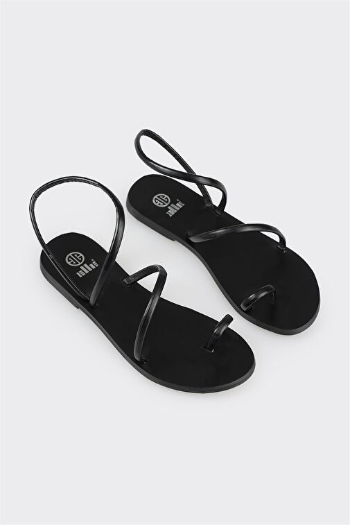 Siyah Kadın Parmak Arası Sandalet - Görsel 3