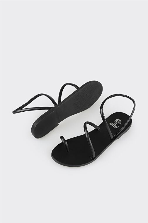 Siyah Kadın Parmak Arası Sandalet - Görsel 4