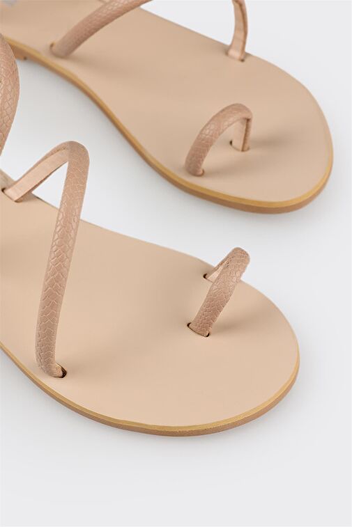 Naturel Kadın Parmak Arası Sandalet - Görsel 5