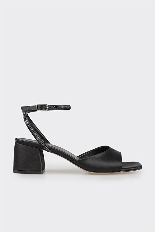 Siyah Kadın Topuklu Sandalet - Görsel 2