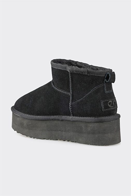 Siyah Deri Kadın Günlük Bot - Görsel 4