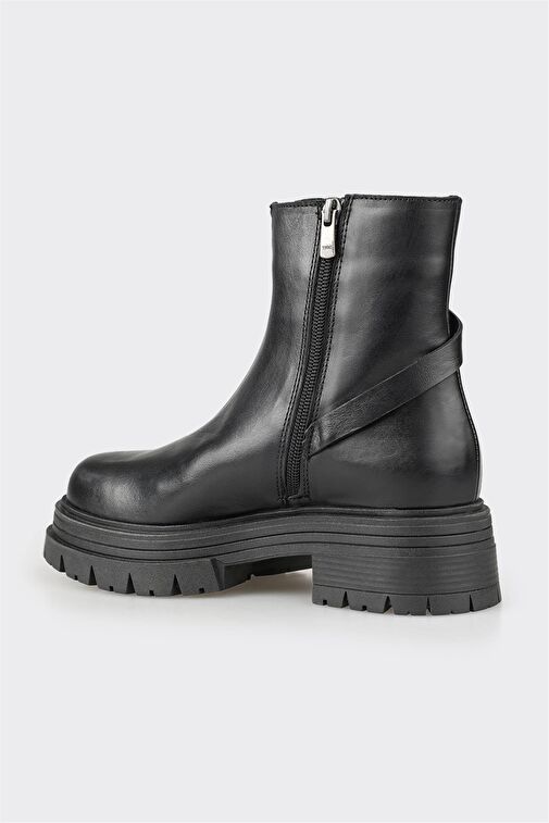 Siyah Deri Kadın Günlük Bot - Görsel 3