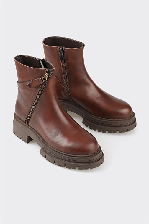 Kahve Deri Kadın Günlük Bot - Görsel 3