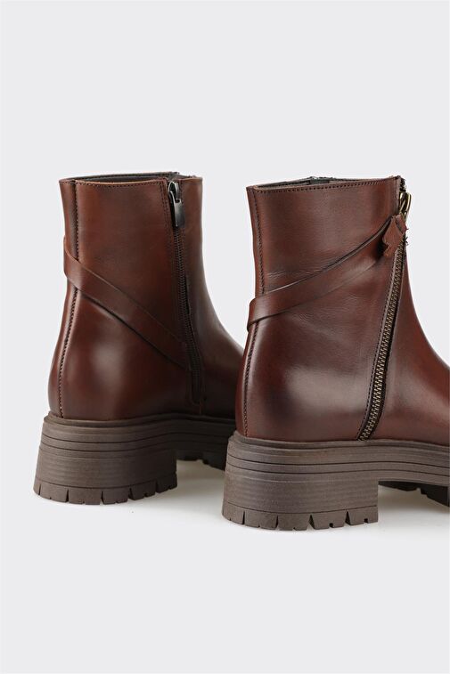 Kahve Deri Kadın Günlük Bot - Görsel 5