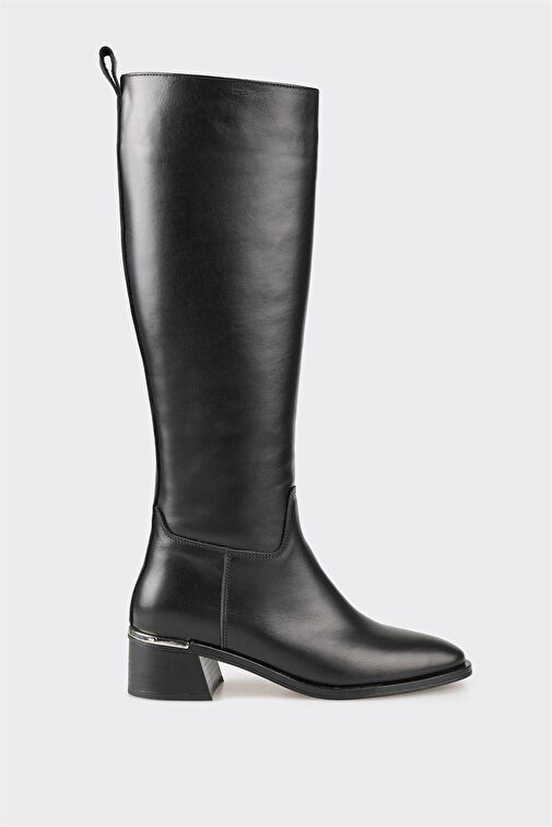 Siyah Deri Kadın Çizme - Görsel 2