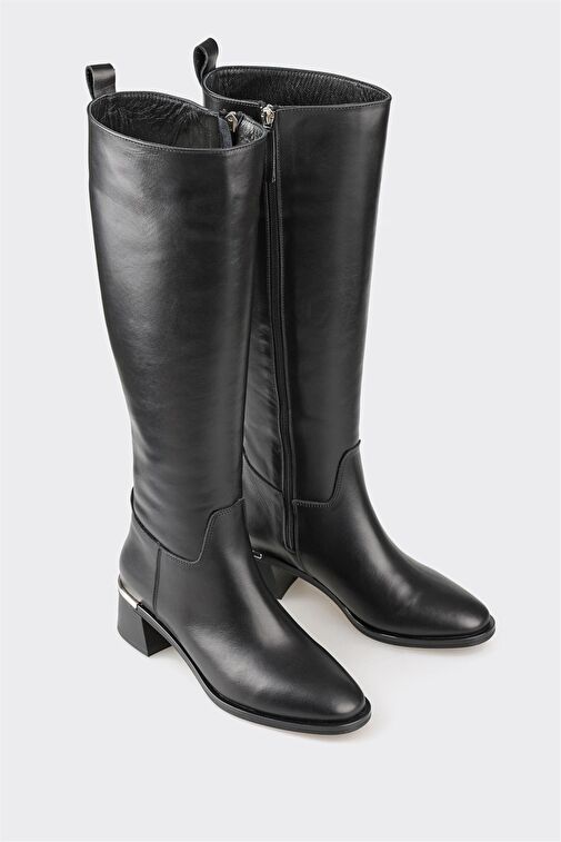 Siyah Deri Kadın Çizme - Görsel 3