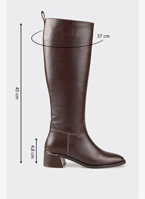 Kahve Deri Kadın Çizme - Görsel 6