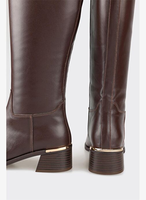 Kahve Deri Kadın Çizme - Görsel 5