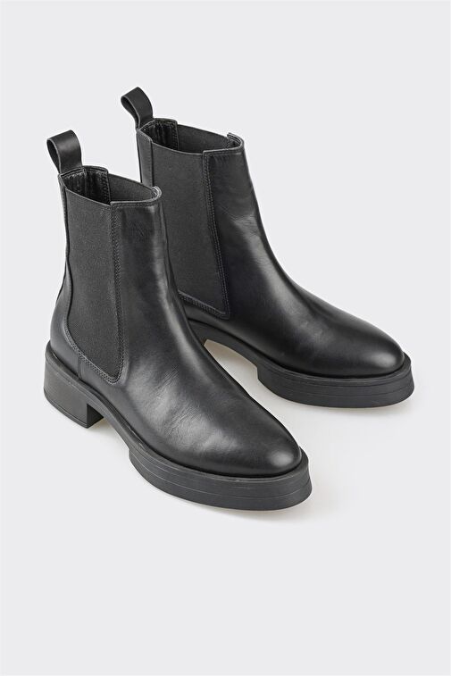 Siyah Deri Kadın Günlük Bot - Görsel 3