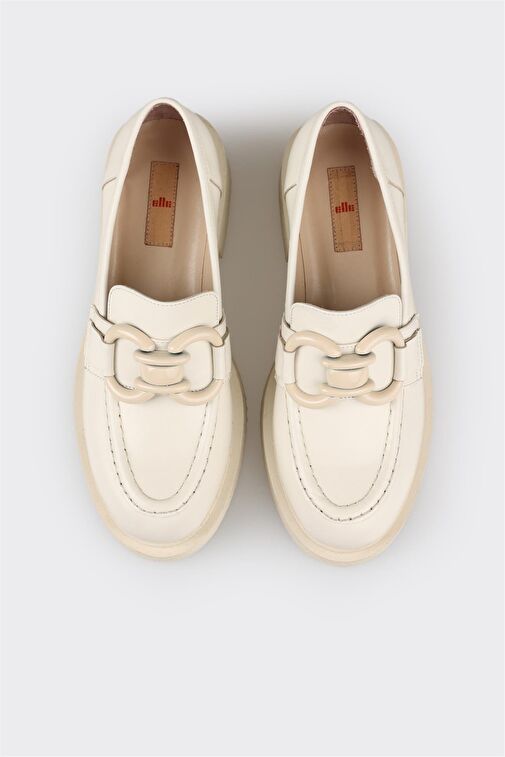 Elle Bej Kadın Deri Loafer DESELLE-1 - Görsel 5