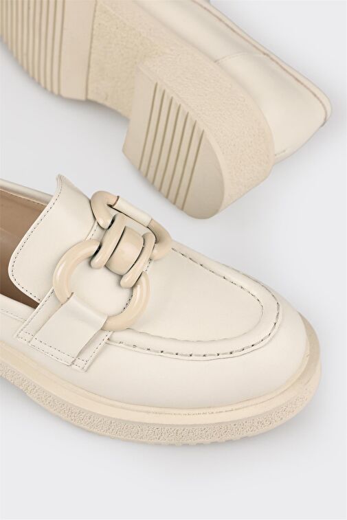 Elle Bej Kadın Deri Loafer DESELLE-1 - Görsel 6