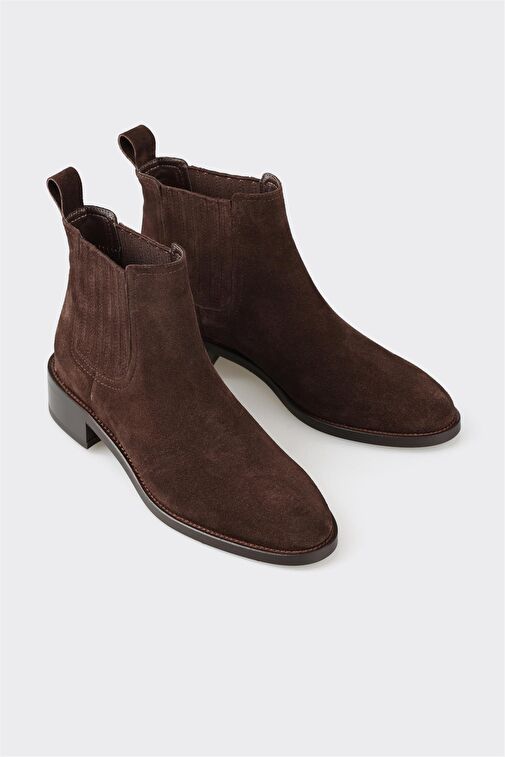 Kahve Deri Kadın Klasik Bot - Görsel 3