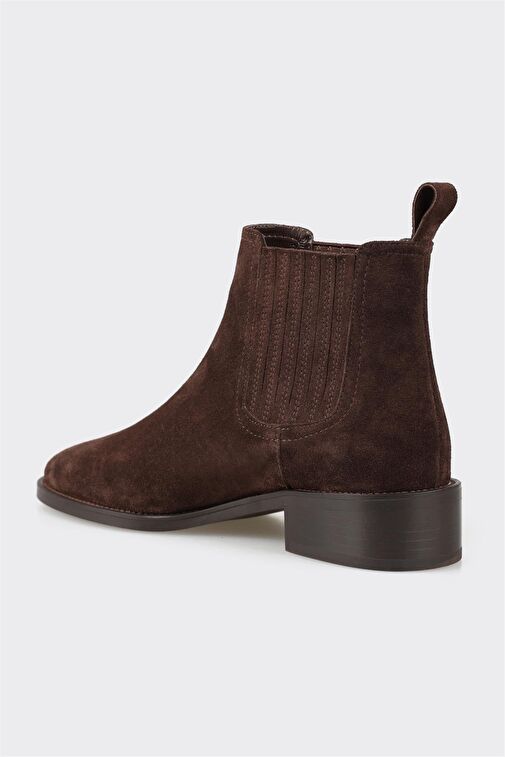 Kahve Deri Kadın Klasik Bot - Görsel 4