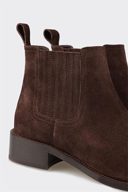 Kahve Deri Kadın Klasik Bot - Görsel 5