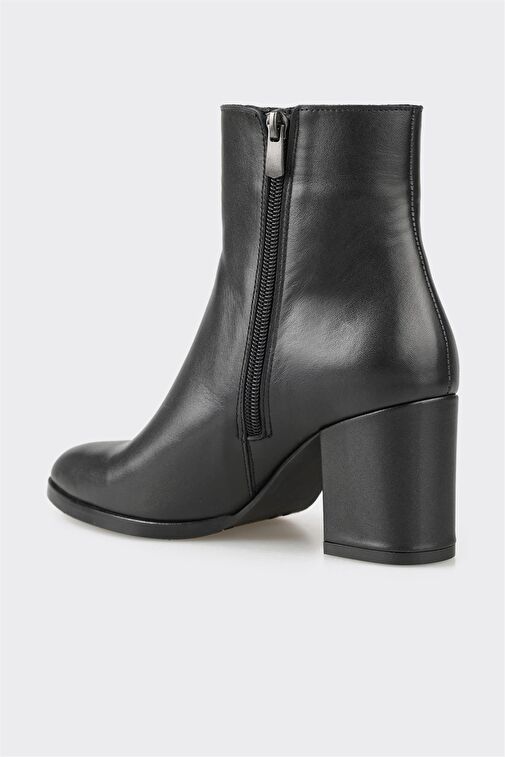Siyah Deri Kadın Klasik Bot - Görsel 4