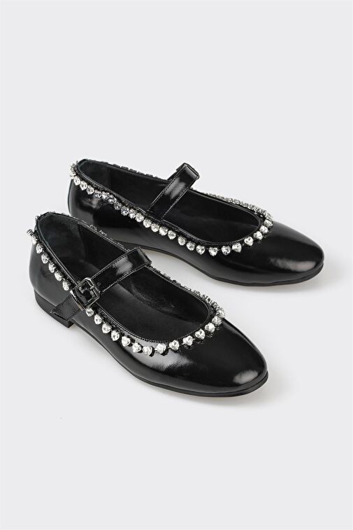 Siyah Deri Kadın Günlük Ayakkabı - Görsel 3