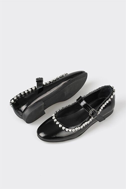 Siyah Deri Kadın Günlük Ayakkabı - Görsel 4