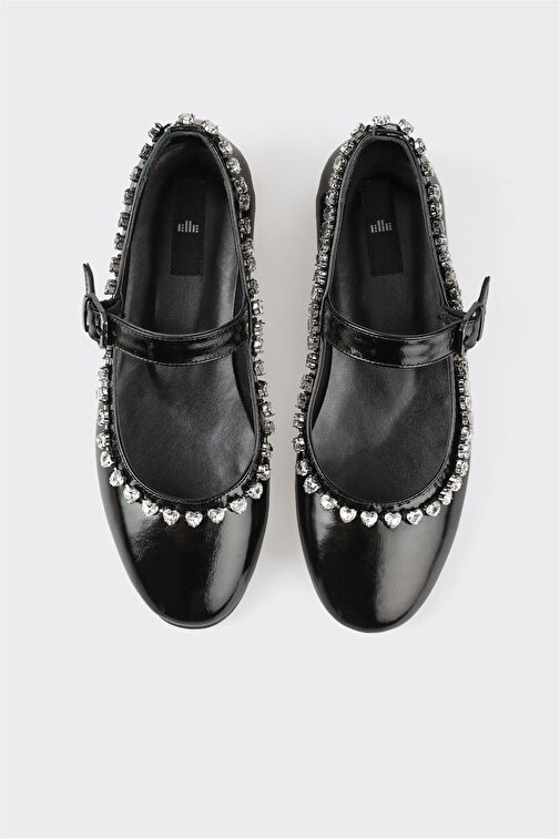 Siyah Deri Kadın Günlük Ayakkabı - Görsel 5