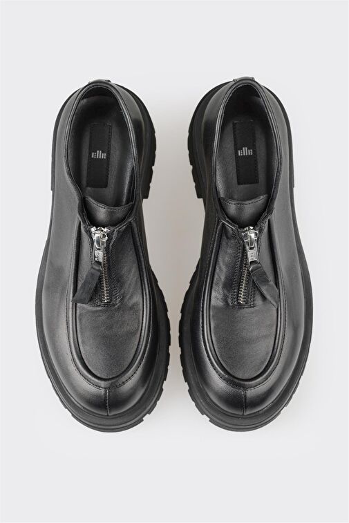 Elle Siyah Kadın Deri Günlük Ayakkabı KOUNG - Görsel 5