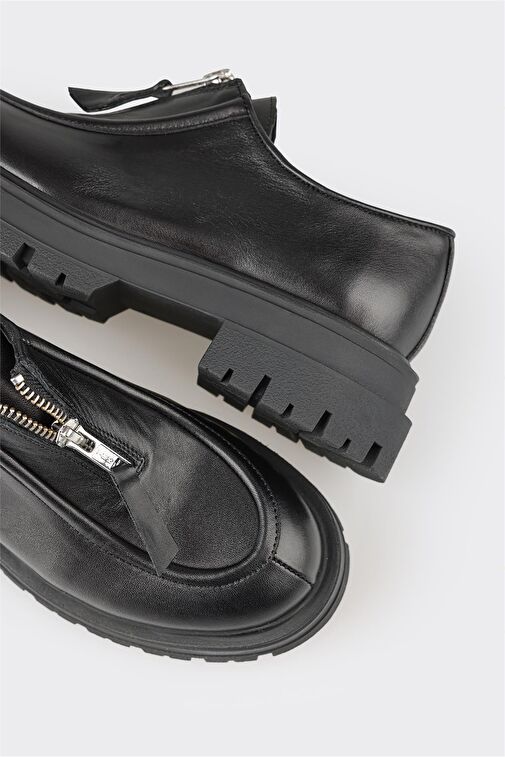 Elle Siyah Kadın Deri Günlük Ayakkabı KOUNG - Görsel 6