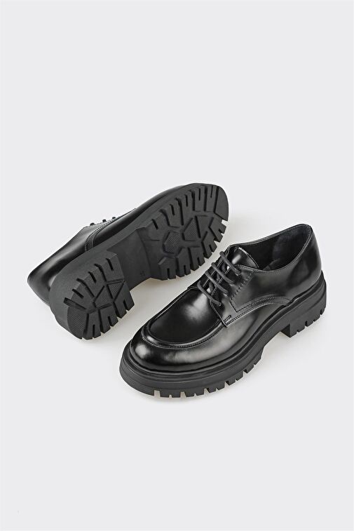 Elle Siyah Kadın Deri Oxford Ayakkabı THAISA - Görsel 4