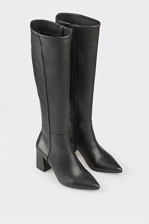 Siyah Deri Kadın Çizme - Görsel 3
